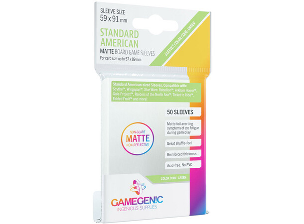 Sleeves MATTE 50 stk 59x91mm Gamegenic American Standard Size 